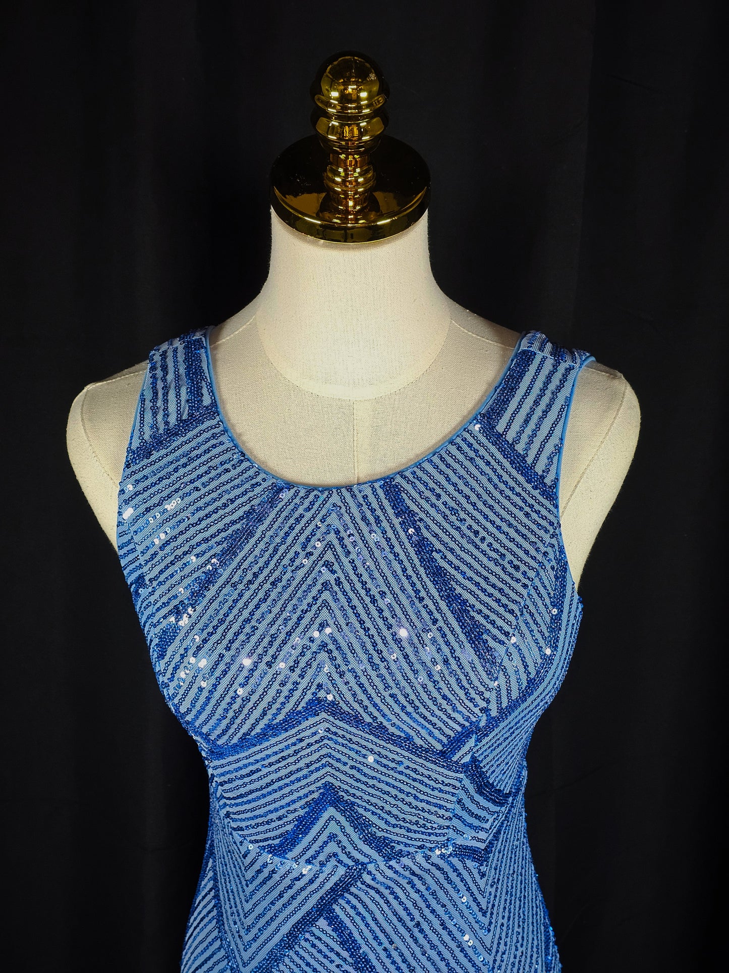 Sparkling Blue Diamond Diva Evening Gown