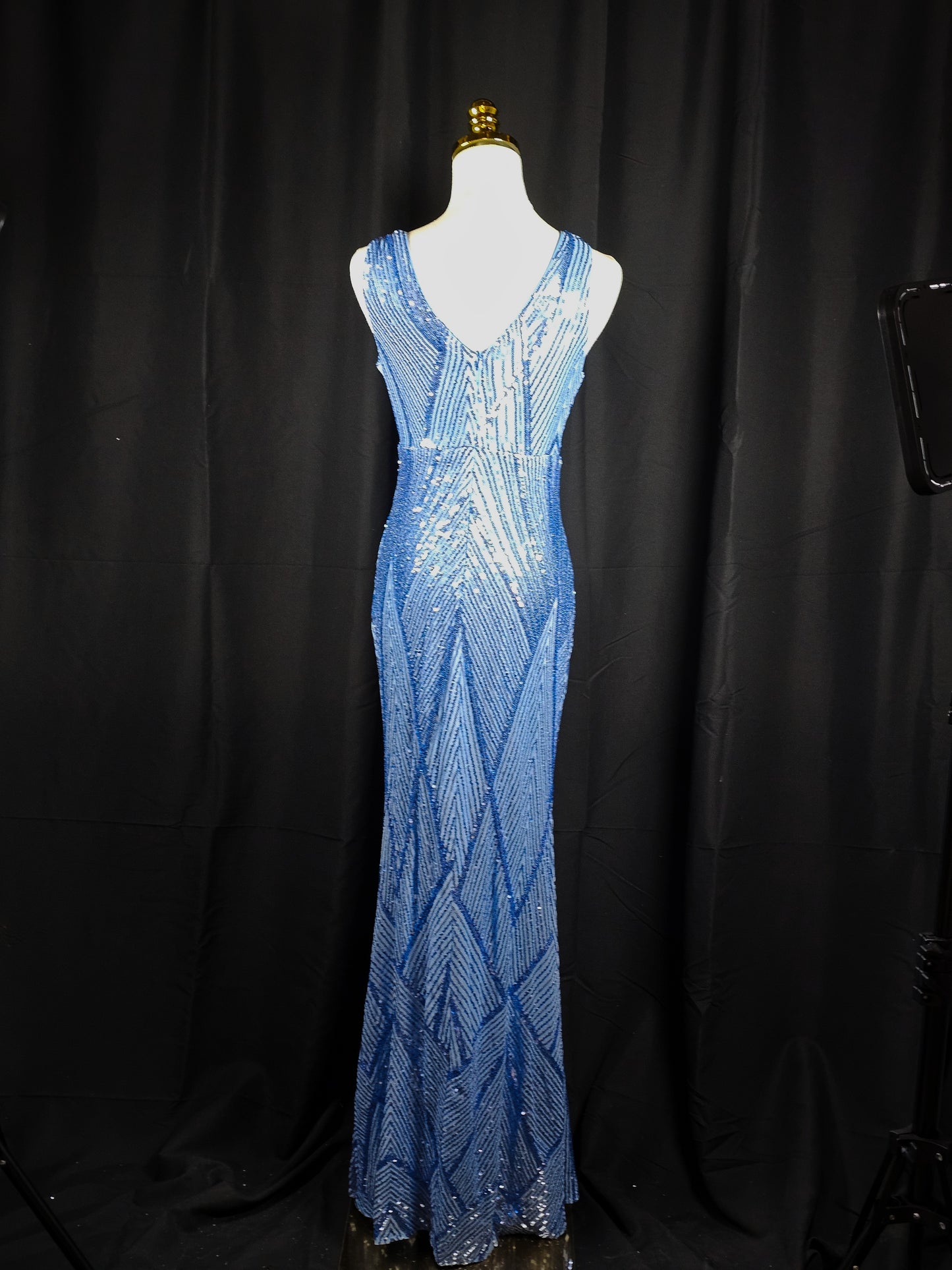 Sparkling Blue Diamond Diva Evening Gown