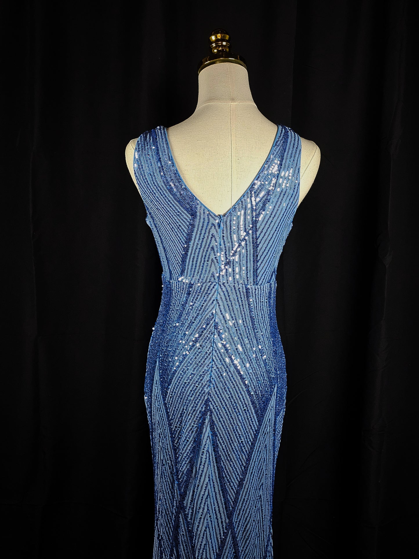 Sparkling Blue Diamond Diva Evening Gown