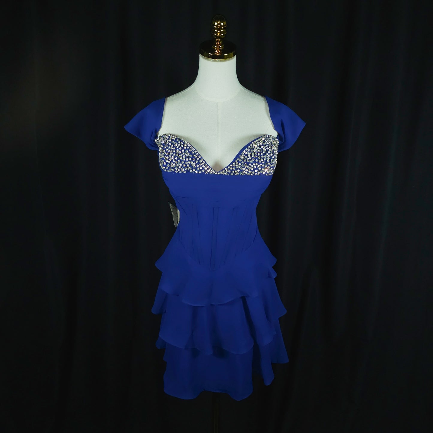 Blueberry Bliss: Ruffled Sparkle Party Dress