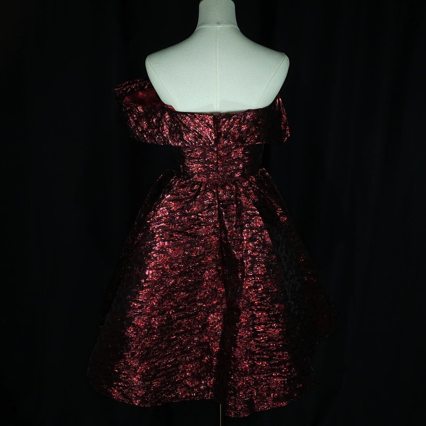 Scarlet Symphony: The Dramatic Bow Dress of Dreams