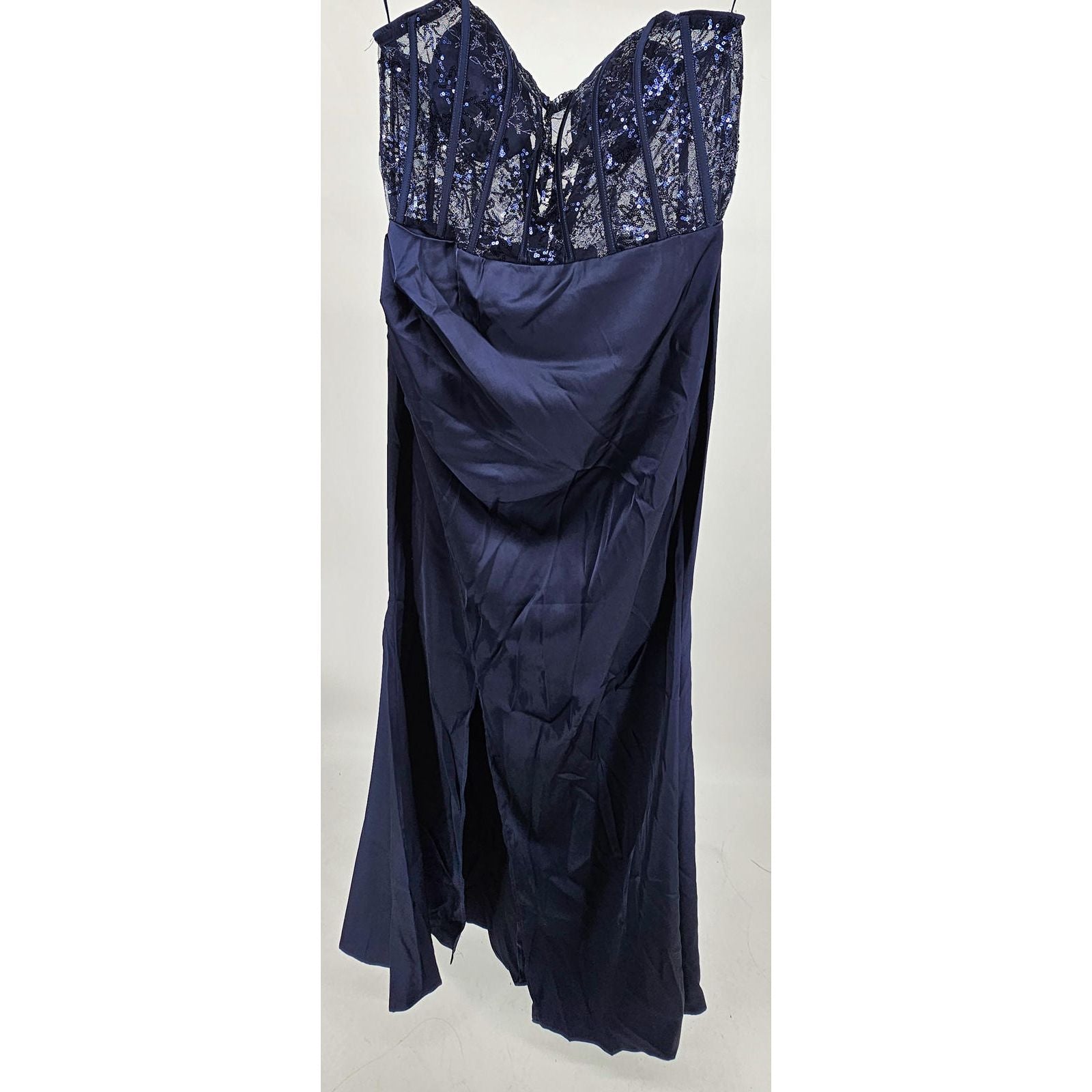 Faeriestyle Sassy Navy Blue Evening Dress with Lace Bustier/XL