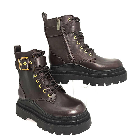 Michael Kors Colby Leather Combat Boot/7.5