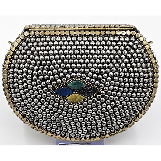 Ramla Funky Geometric Studded Clutch - Sparkle Like You Mean It!