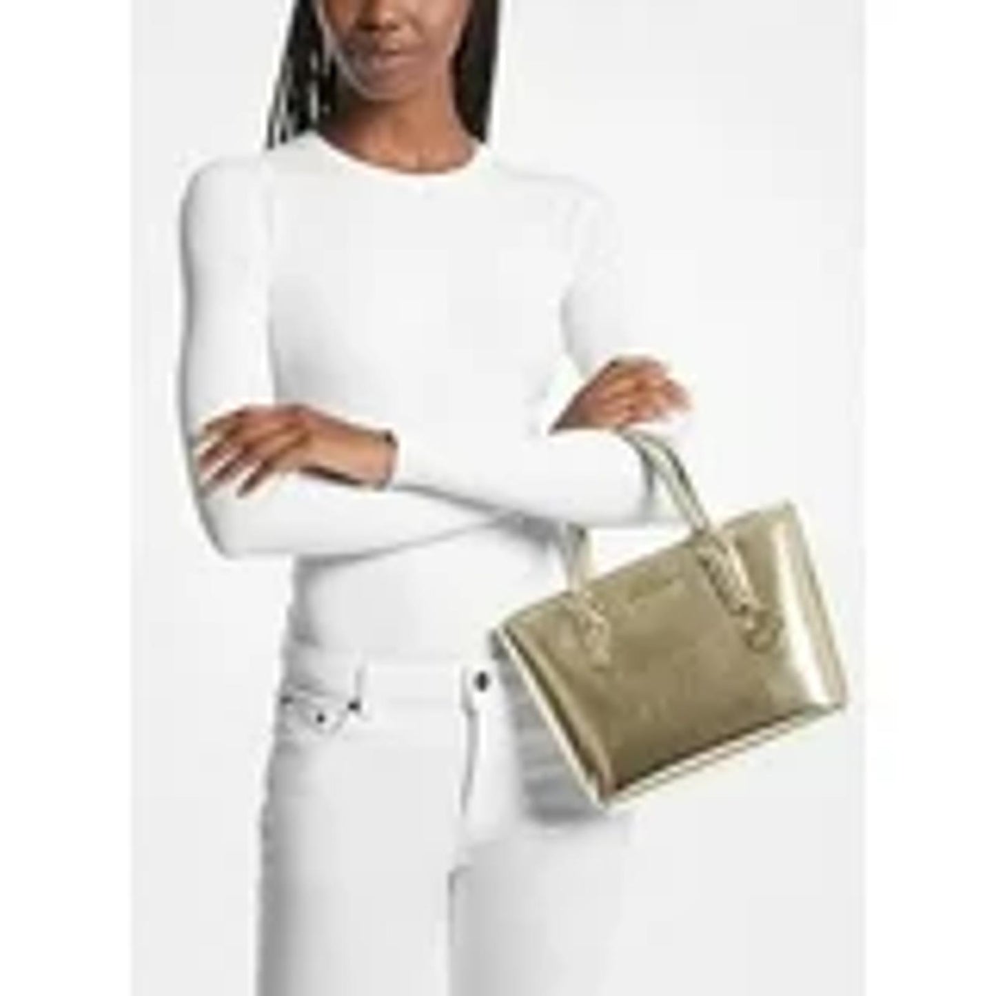 Michael Kors Gold Saffiano Leather Tote Bag