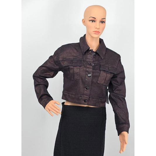 Juicy Couture Cropped Shiny Bronze Denim Jacket - Because Basic is Boring/S