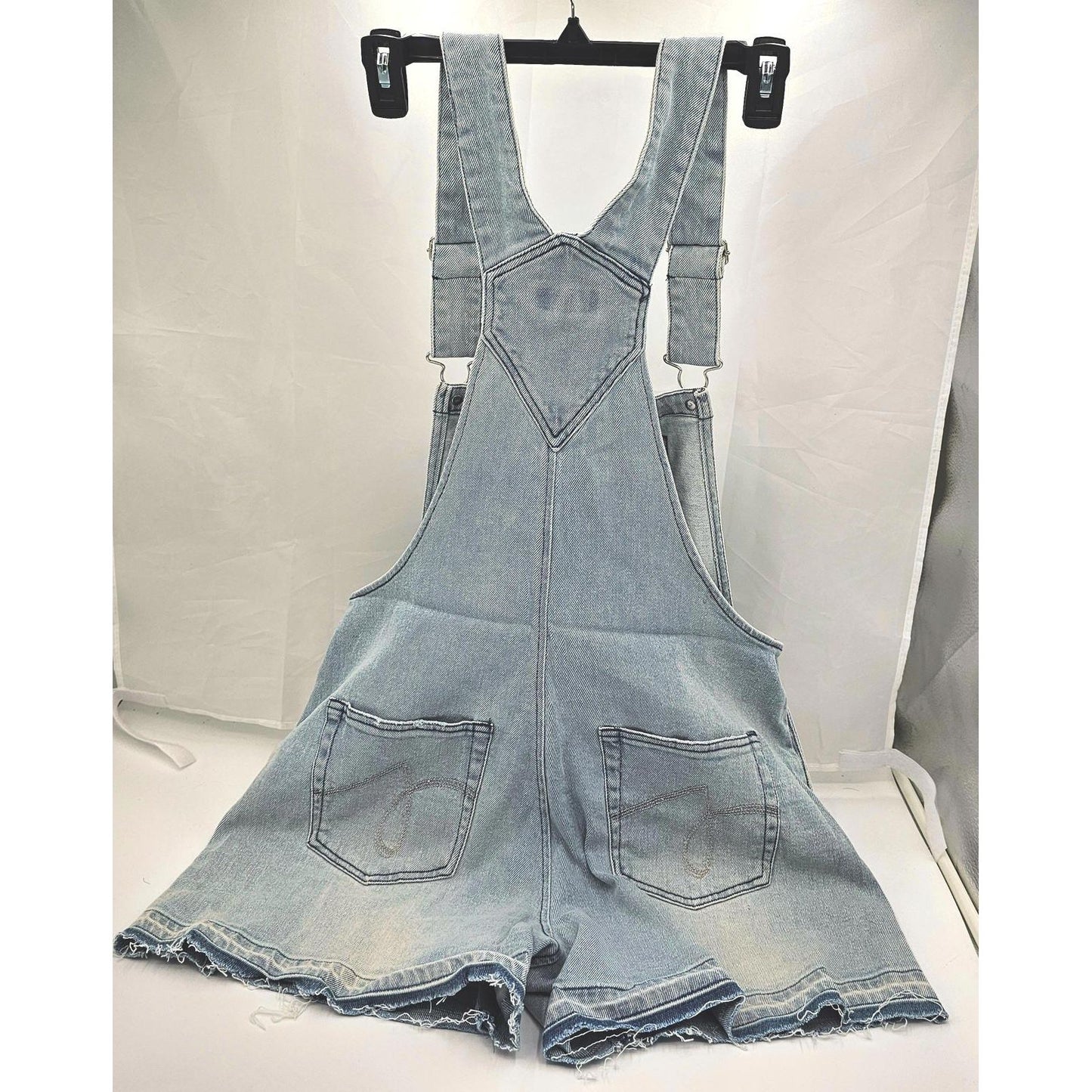 Juicy Couture Light Wash Denim Short Overalls - Ready for Adventure!/XL