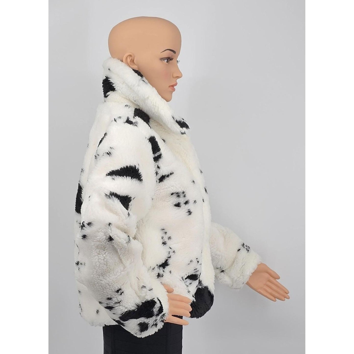 Juicy Couture Faux Fur Cow Print Jacket - Moo-velous Warmth and Style!/M