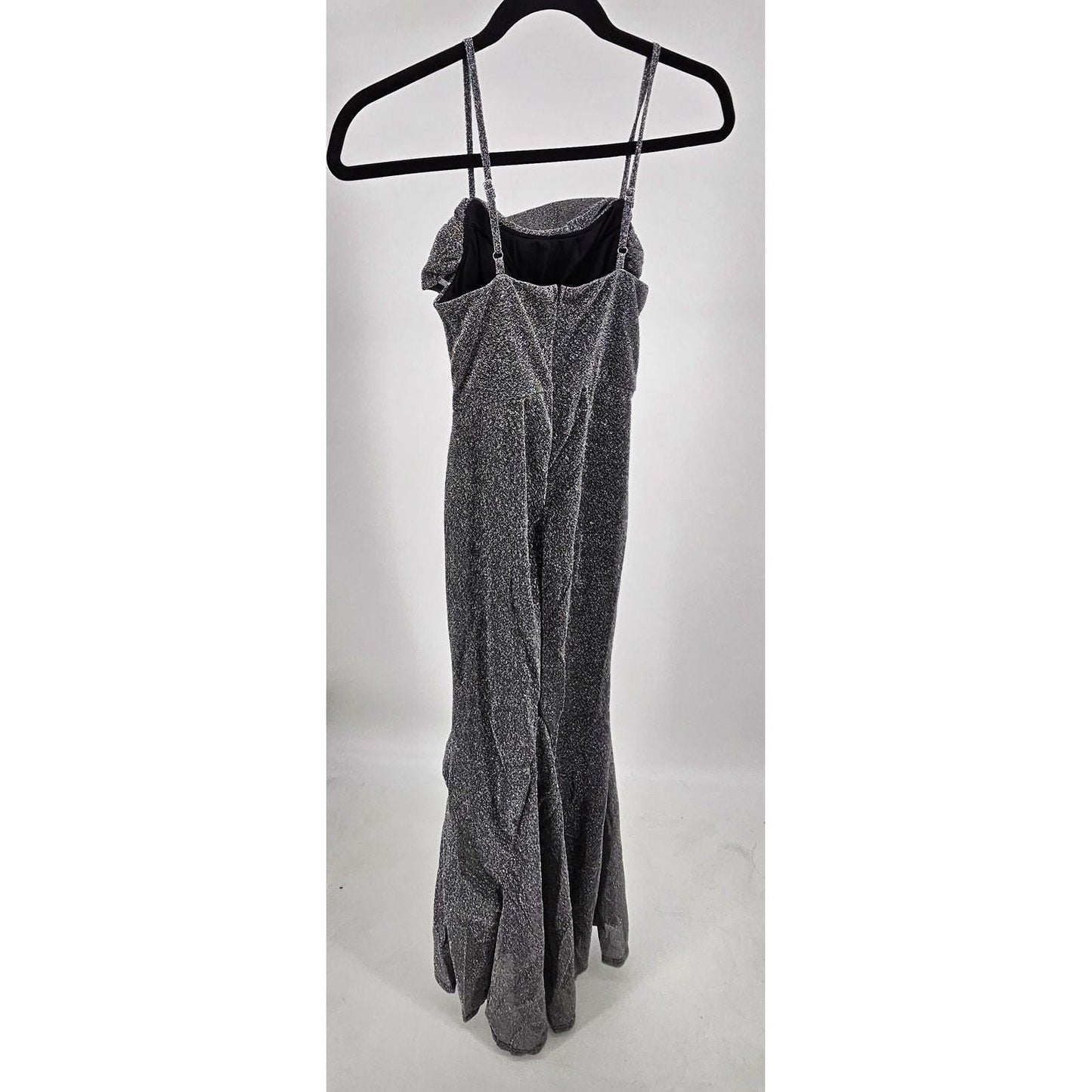 Faeriestyle Glamorous Sparkly Silver Maxi Dress with Slit/S
