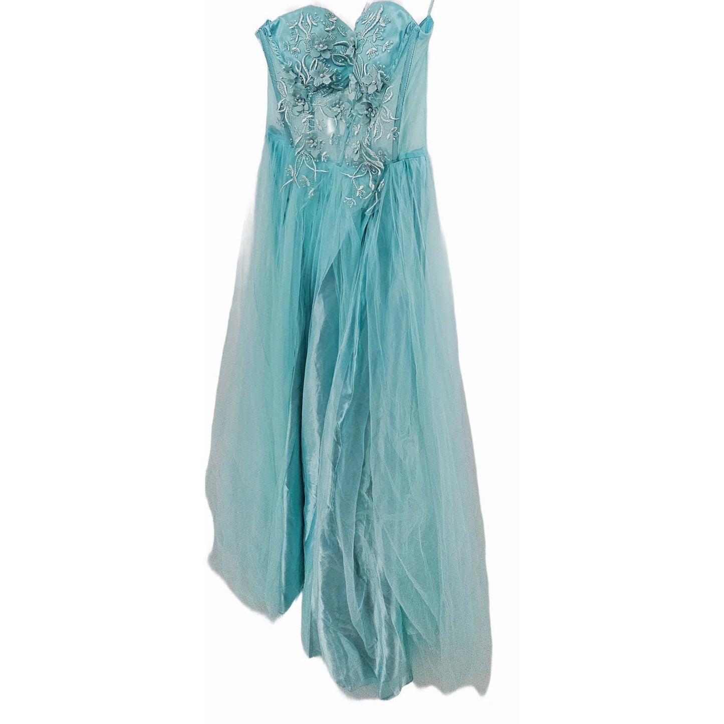 Faeriestyle Enchanting Aqua Blue Prom Dress with Corset Lace-Up Back/M