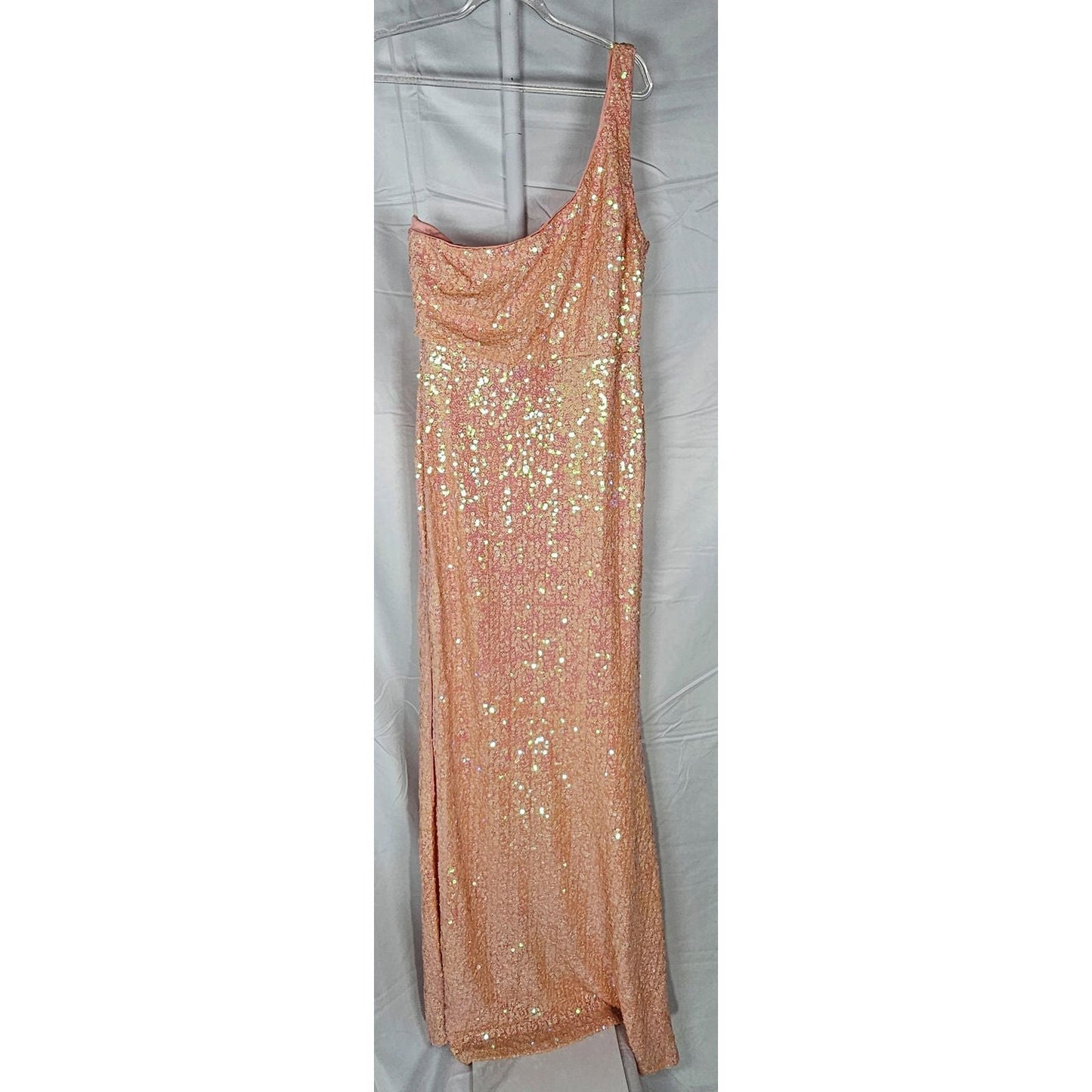 Sequined Party Dress - Sunset Peach Radiance