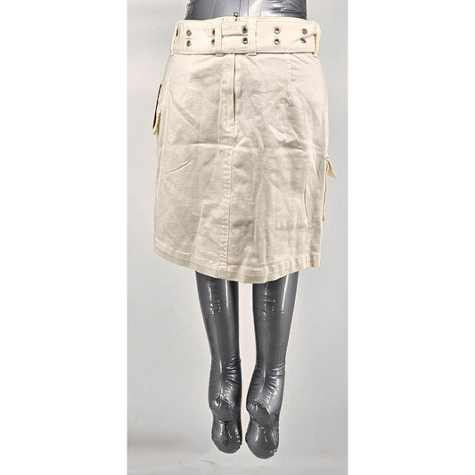 Juicy Couture Denim Cargo Skirt w/belt  Utility Meets Style! White/12