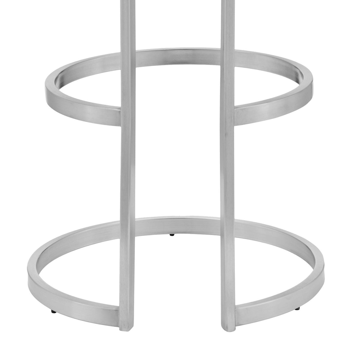 30" Gray And Silver Faux Leather And Iron Swivel Backless Bar Height Bar Chair-4