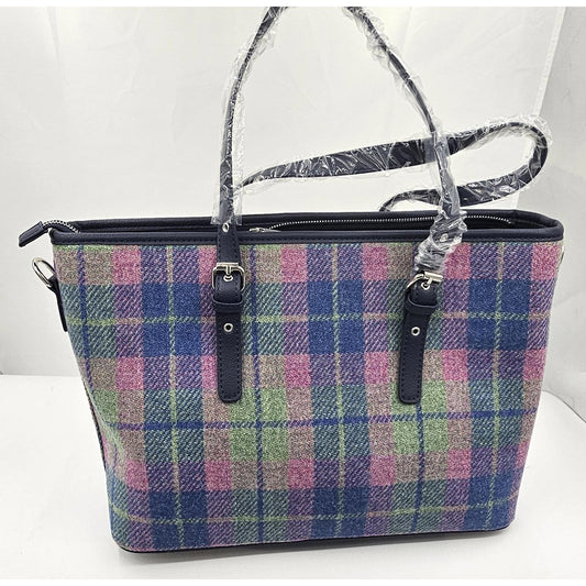 Glen Affric Harris Tweed Check Tote Bag - Colorful & Classy!