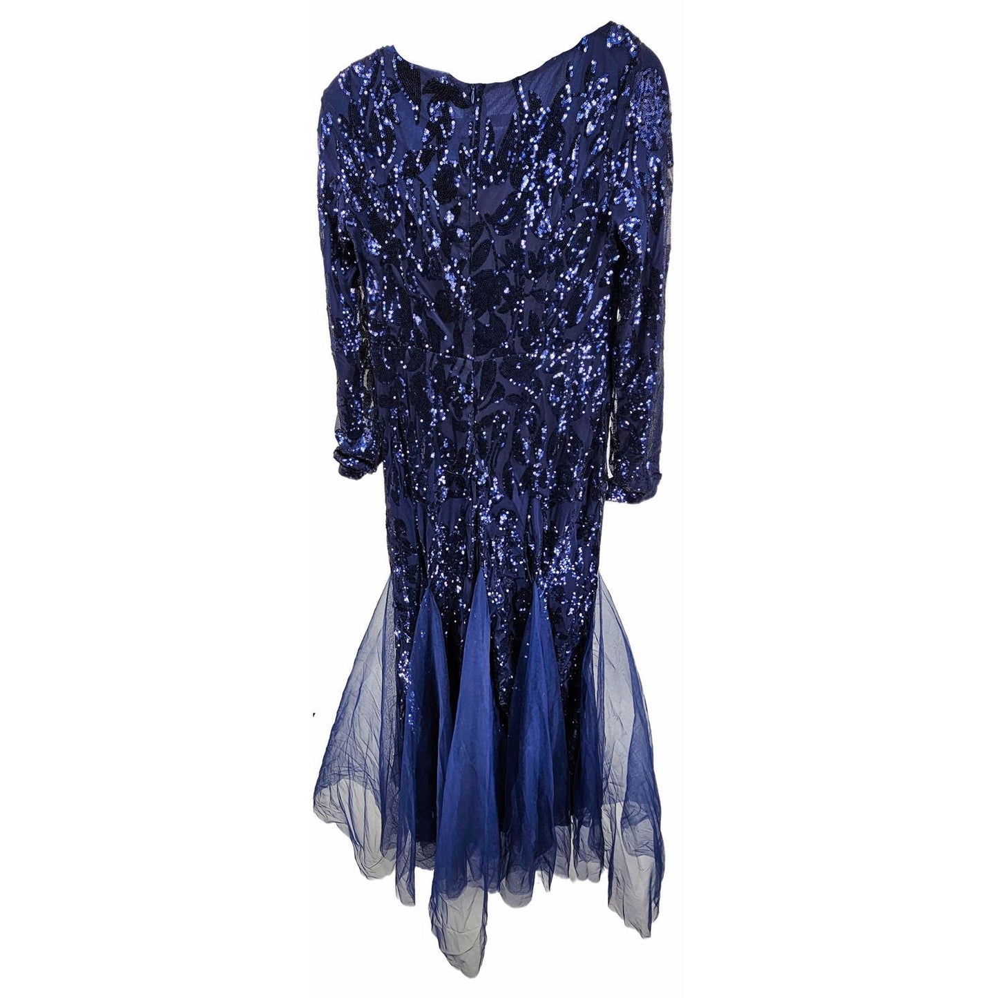 Dazzling Sequin Evening Gown with Tulle Flair