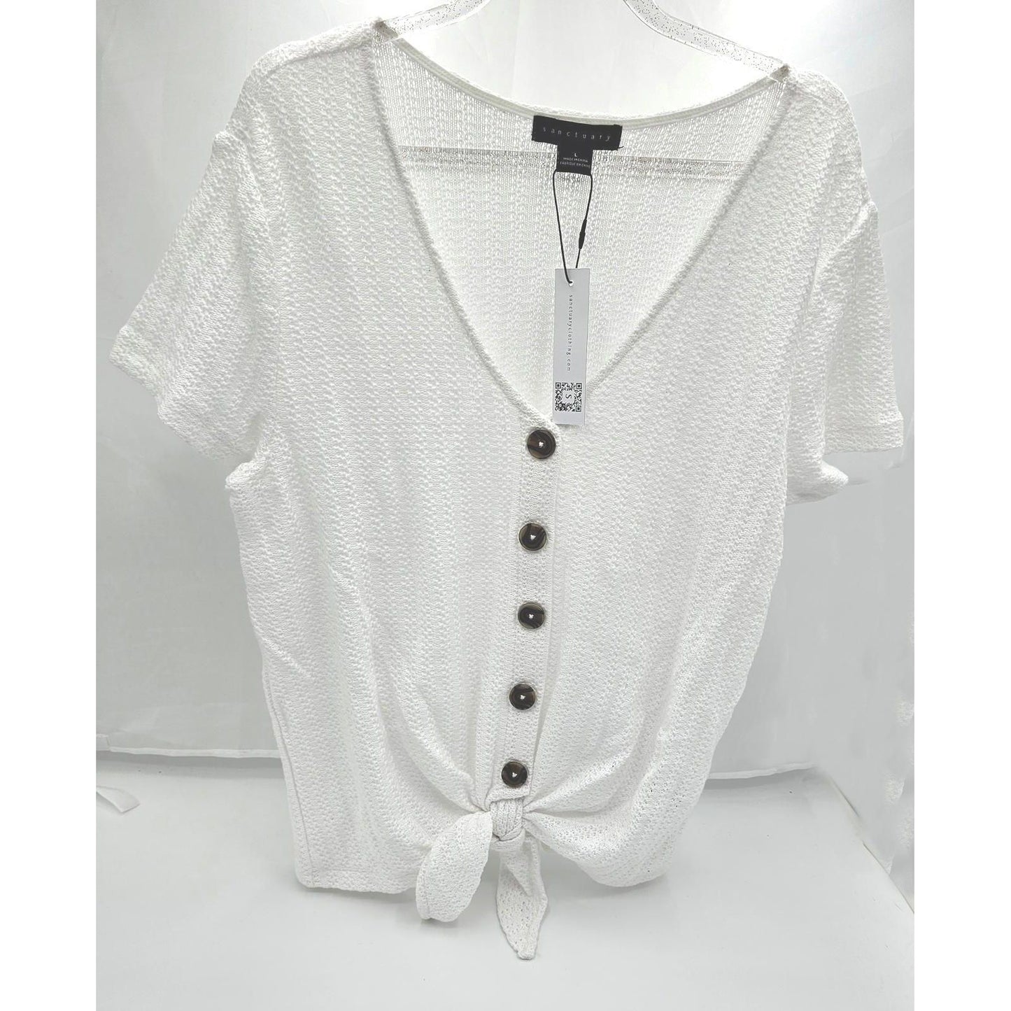 Sanctuary Chic White Button-Front Tie-Knot Top - Your New Favorite Flirt!