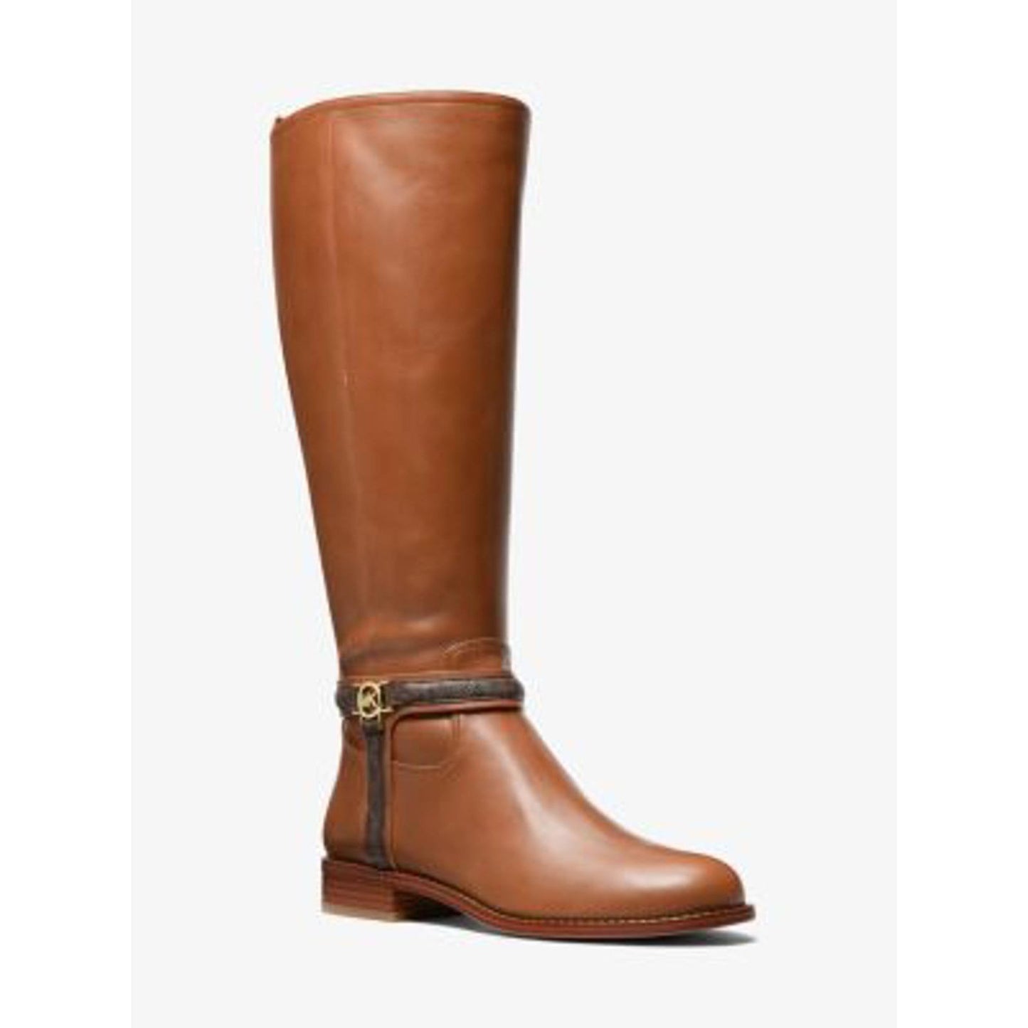 Michael Kors Mindy Leather and Signature Logo Trim Boot/6M