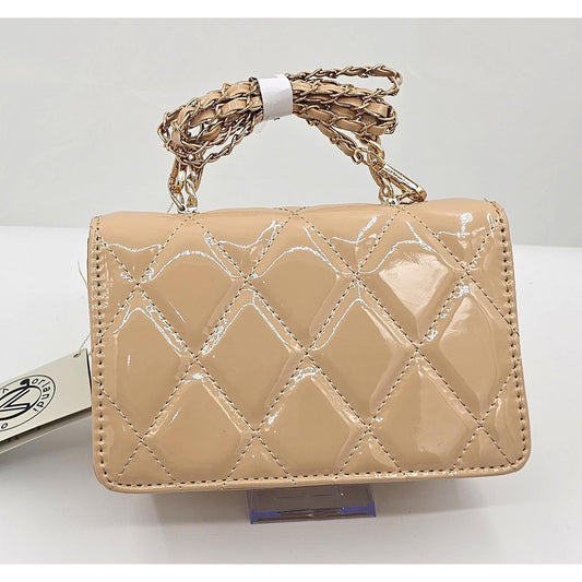 Valentino Orlandi GlossyNude Bag with Chain Strap - Perfect for Your Essentials!