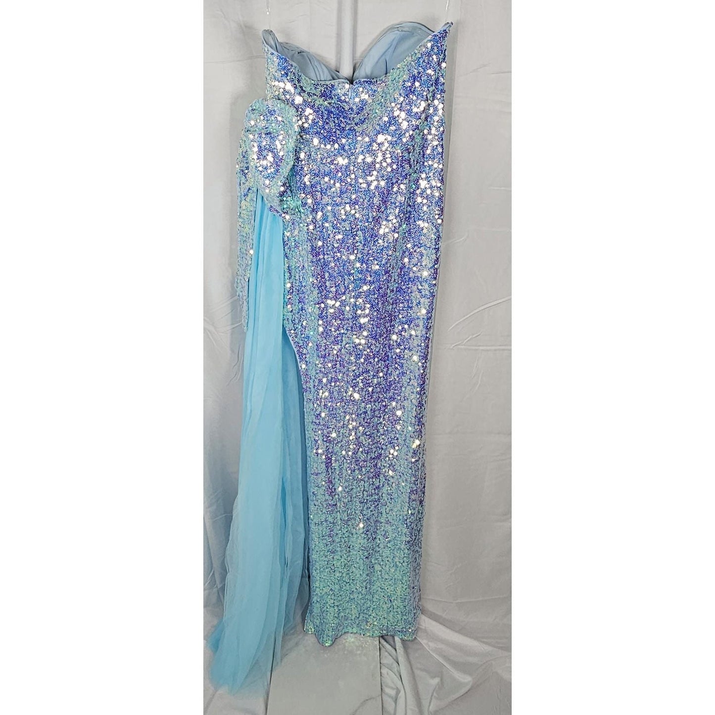 Sequined Party Dress - Sky Blue Radiance