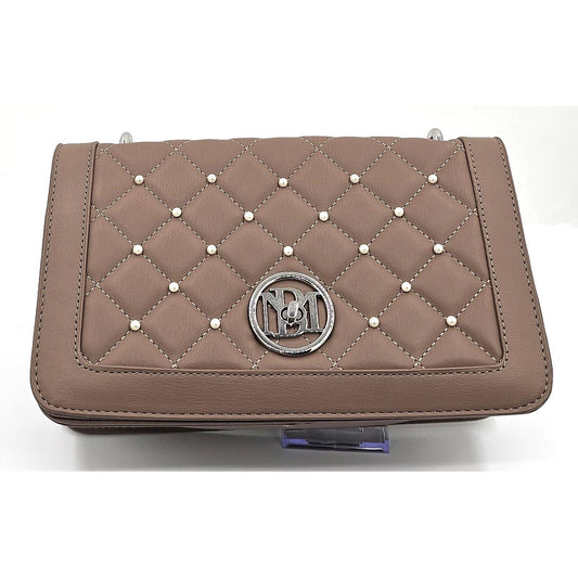 Badgley Mischka Chic Quilted Pearl-Studded Crossbody Bag