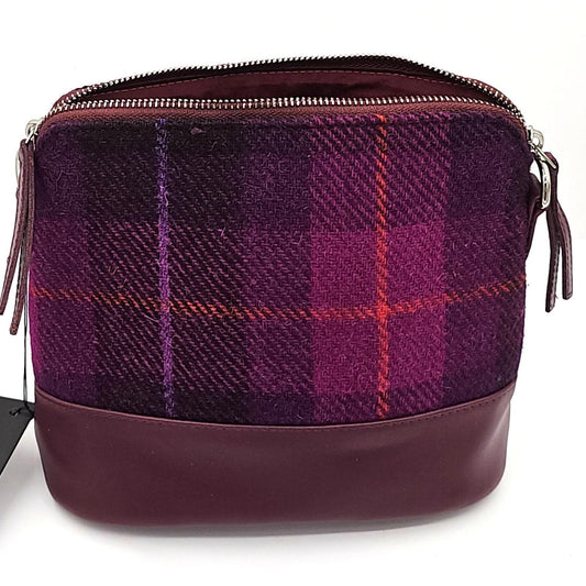 Chic Purple Plaid Harris Tweed Cosmetic Bag