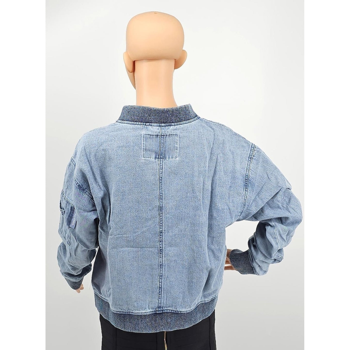 Juicy Couture Vintage-Inspired Denim Bomber Jacket - Cool & Casual/L