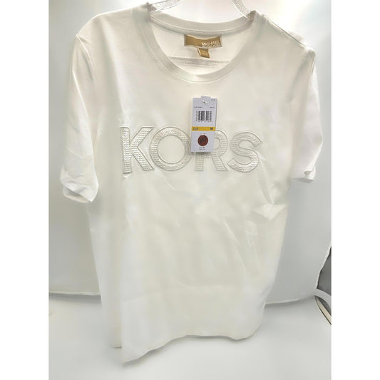 Michael Kors White Logo T-Shirt - Chic & Comfy!/M