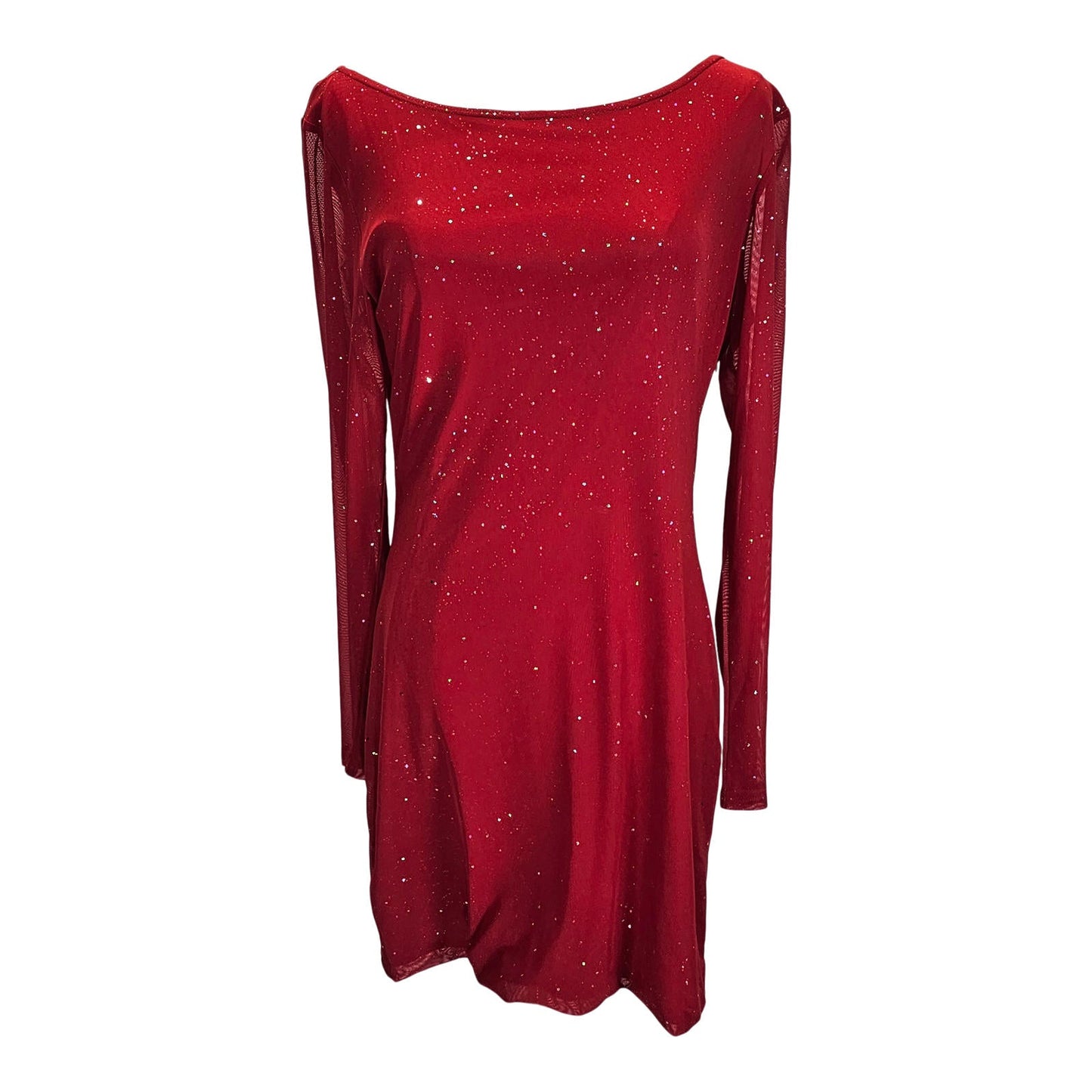 Shein Sparkle and Shine Red Mini Dress with Back Bling/XL