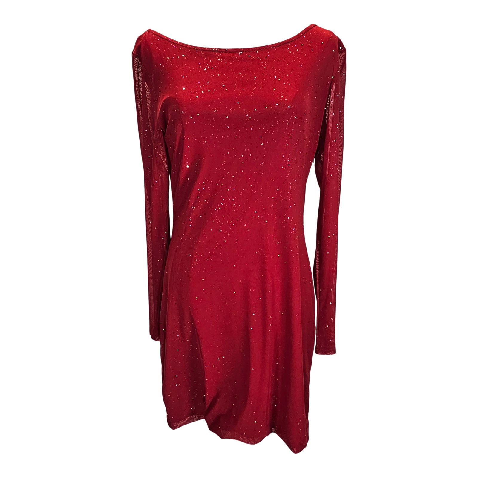 Shein Sparkle and Shine Red Mini Dress with Back Bling/XL