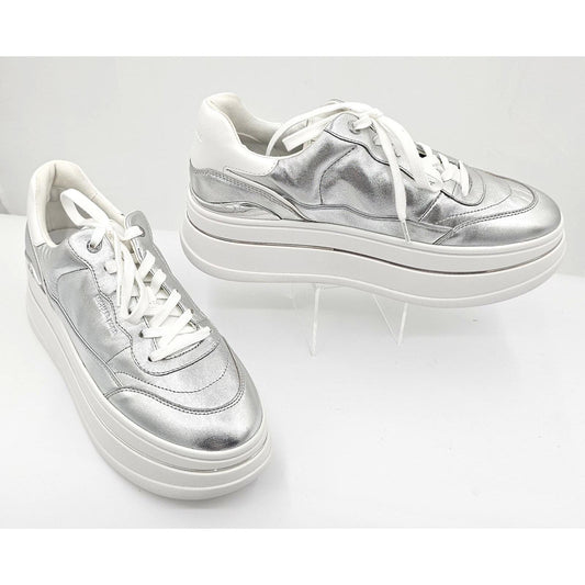 Michael Kors Hayes Metallic Leather Platform Sneaker/11M