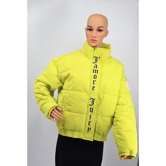 Juicy Couture Jamore Juicy Neon Yellow Puffer Jacket - Stay Toasty & Trendy!/S