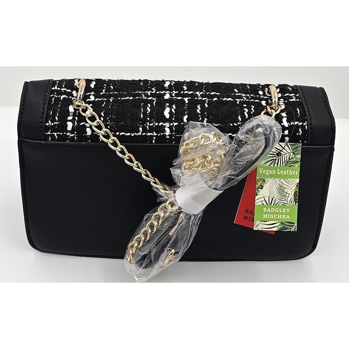 Badgley Mischka Chic Vegan Leather Tweed Shoulder Bag by Badgley Mischka