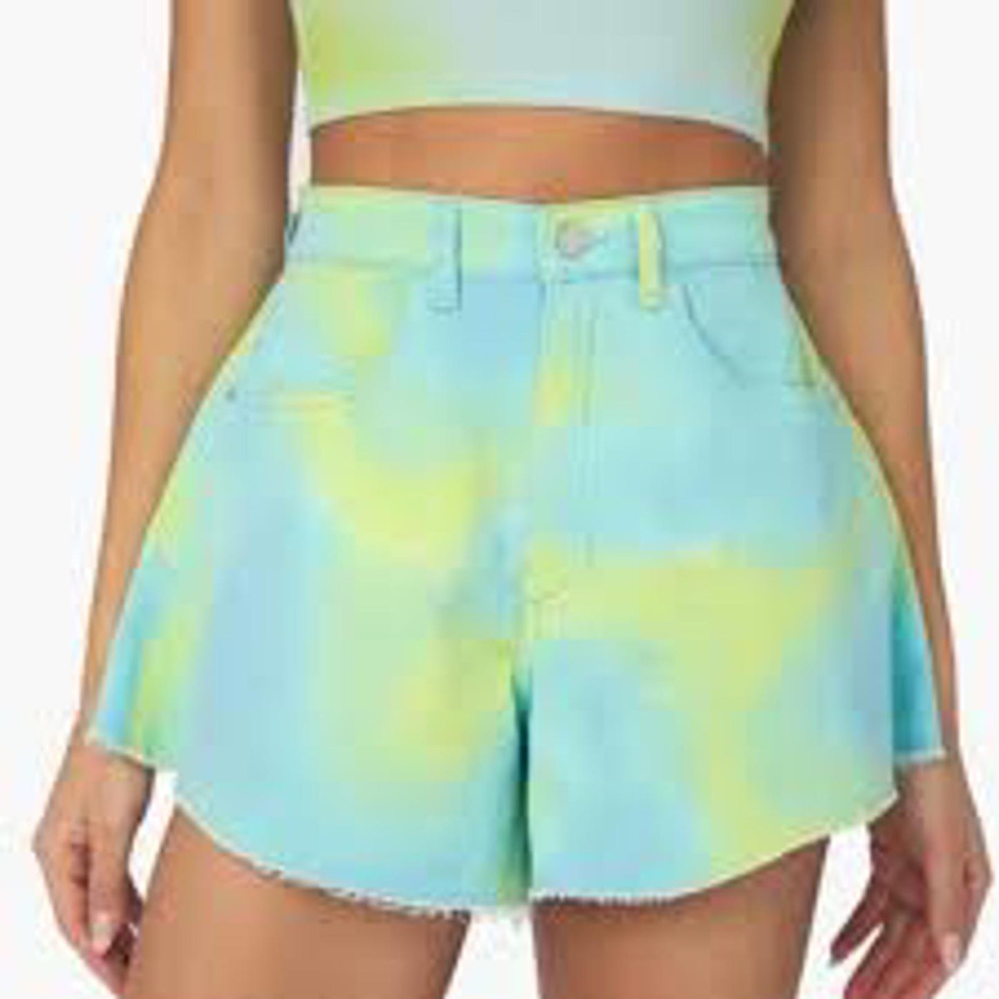 Trendy Tie-Dye High-Waisted Shorts