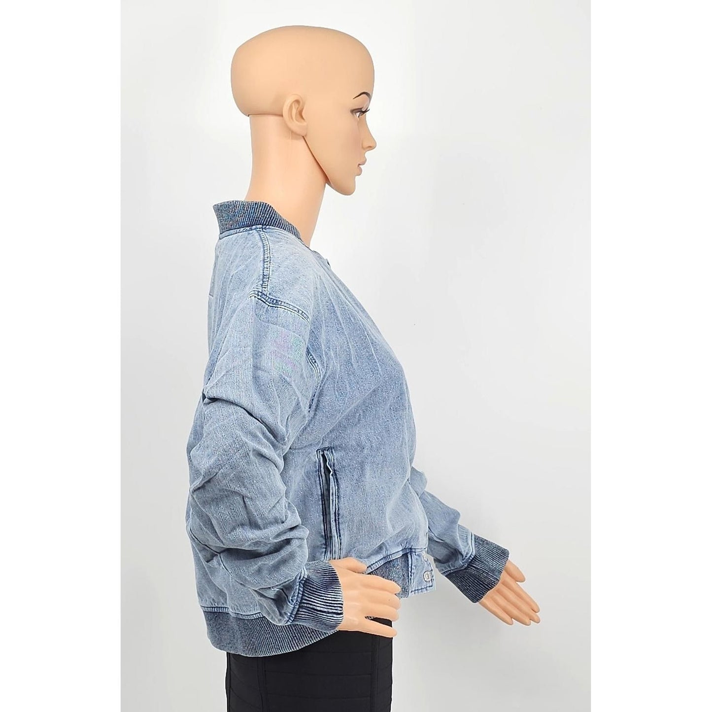 Juicy Couture Vintage-Inspired Denim Bomber Jacket - Cool & Casual/XL