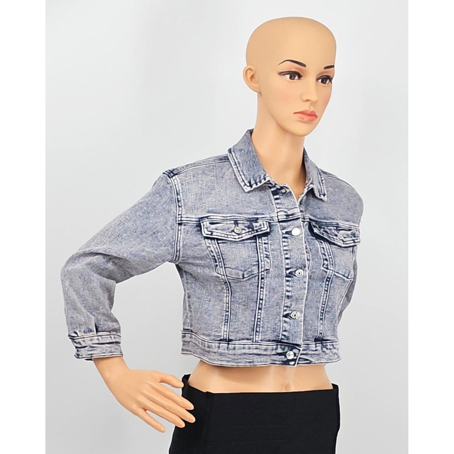 Juicy Couture Cropped Pink Acid Wash Denim Jacket - Because Basic is Boring/10