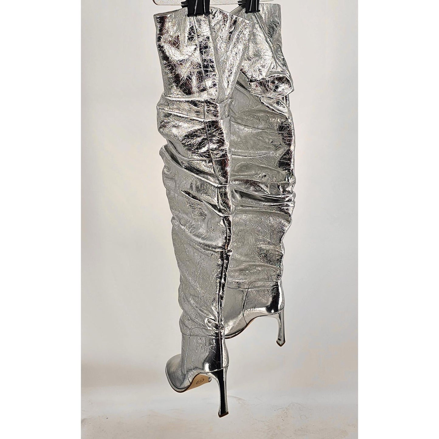Michael Kors Silver Glamour Thigh-High Boots - Shine Like You Mean It!/9