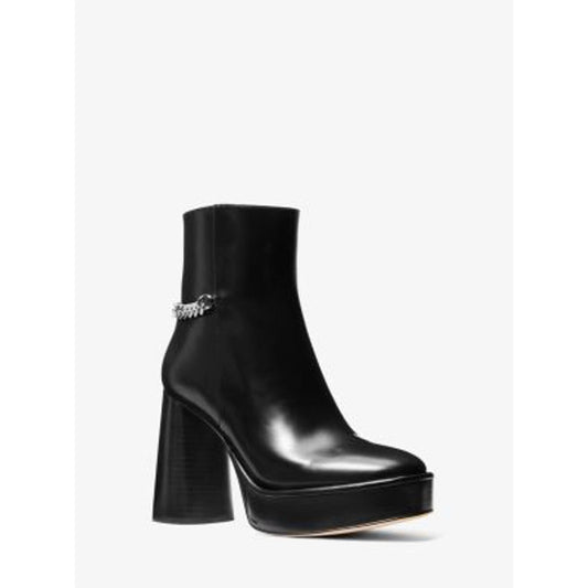 Michael Kors Carlisle Leather Platform Bootie/9 Wide