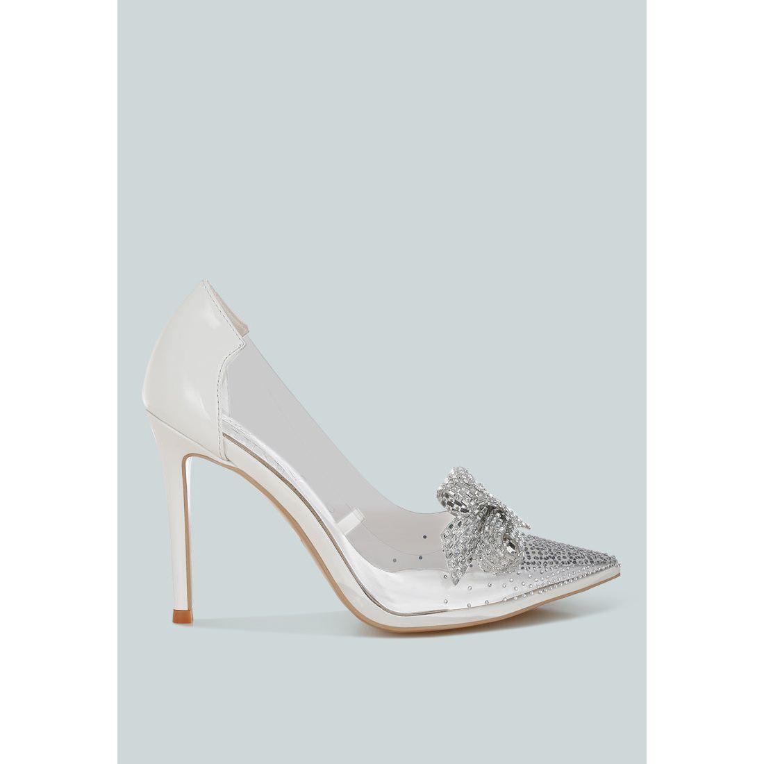 Erika Rhinestones Embellished Clear Pump Shoes-6