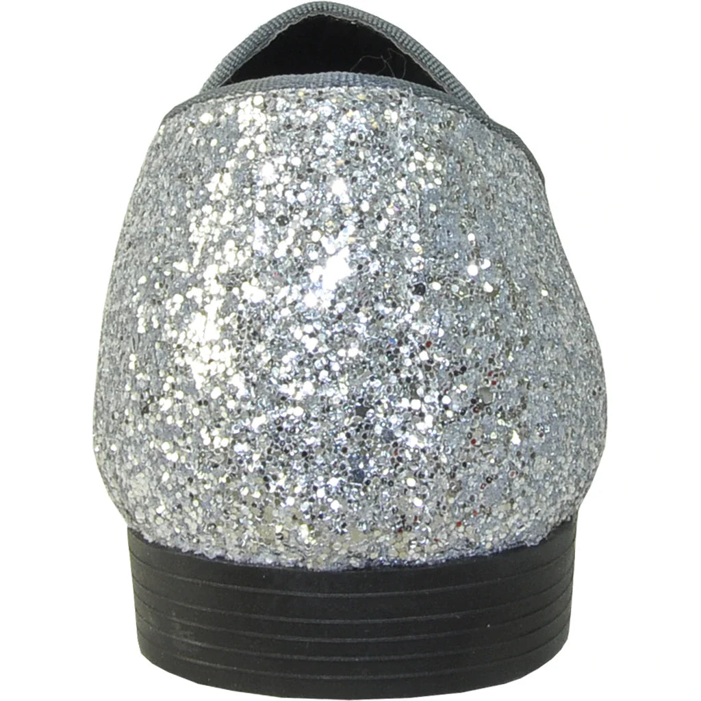 "Bravo 1" Silver Glitter Tuxedo & Prom Shoes-2