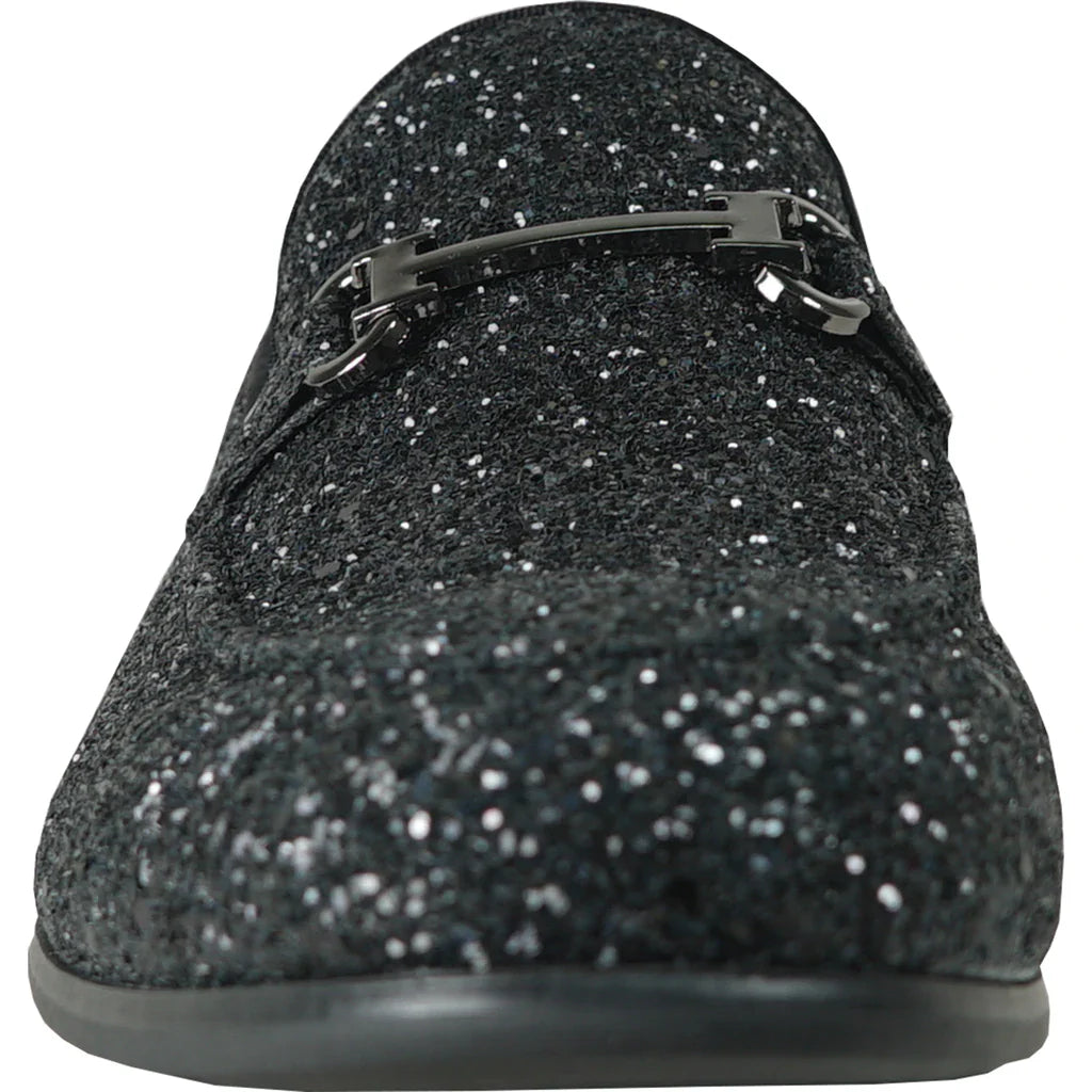 "Bravo" Black Glitter Tuxedo & Prom Shoes-1