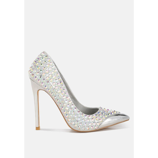 Super Fan Diamante Embellished Stiletto Pumps-0