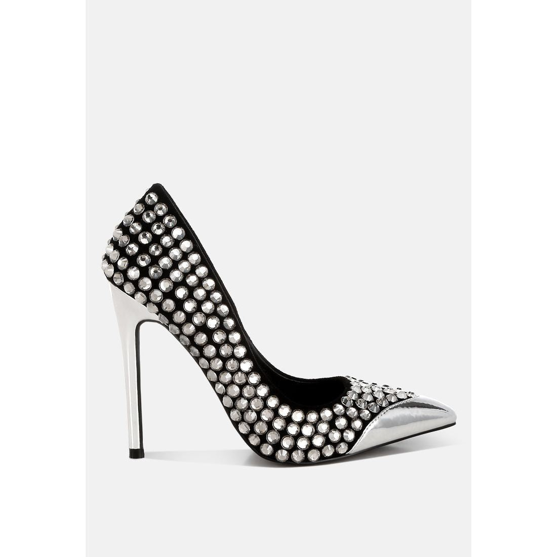 Super Fan Diamante Embellished Stiletto Pumps-5