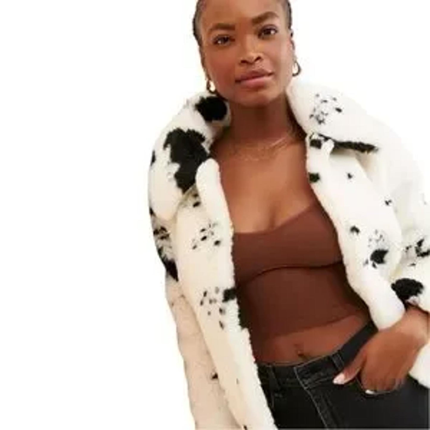Juicy Couture Cow Print Faux Fur Jacket/S