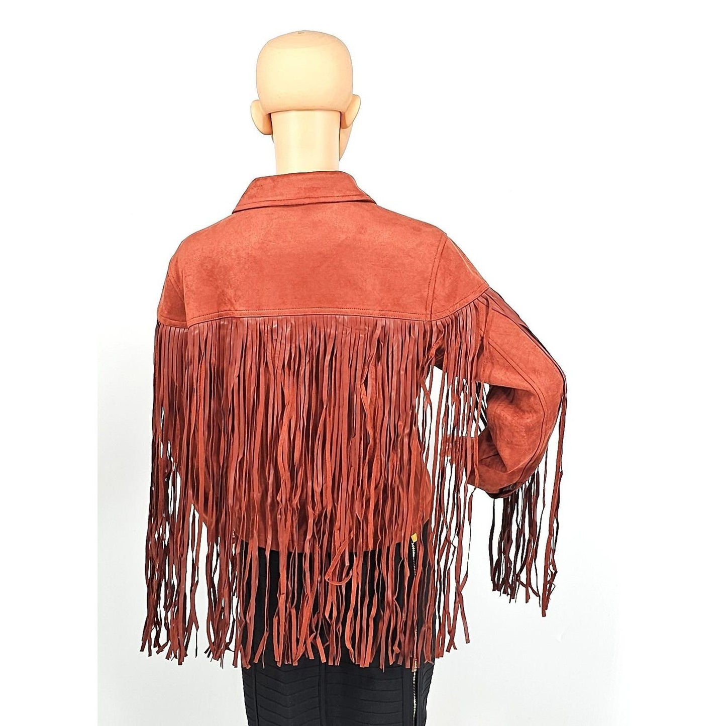 Juicy Couture Fringe-tastic Rust Suede Jacket - Yeehaw Your Outerwear!/XS