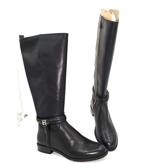 Michael Kors Mindy Leather and Signature Logo Trim Boot/6M
