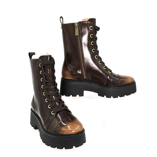 Michael Kors Chunky Combat Boots with a Side Zip Swagger