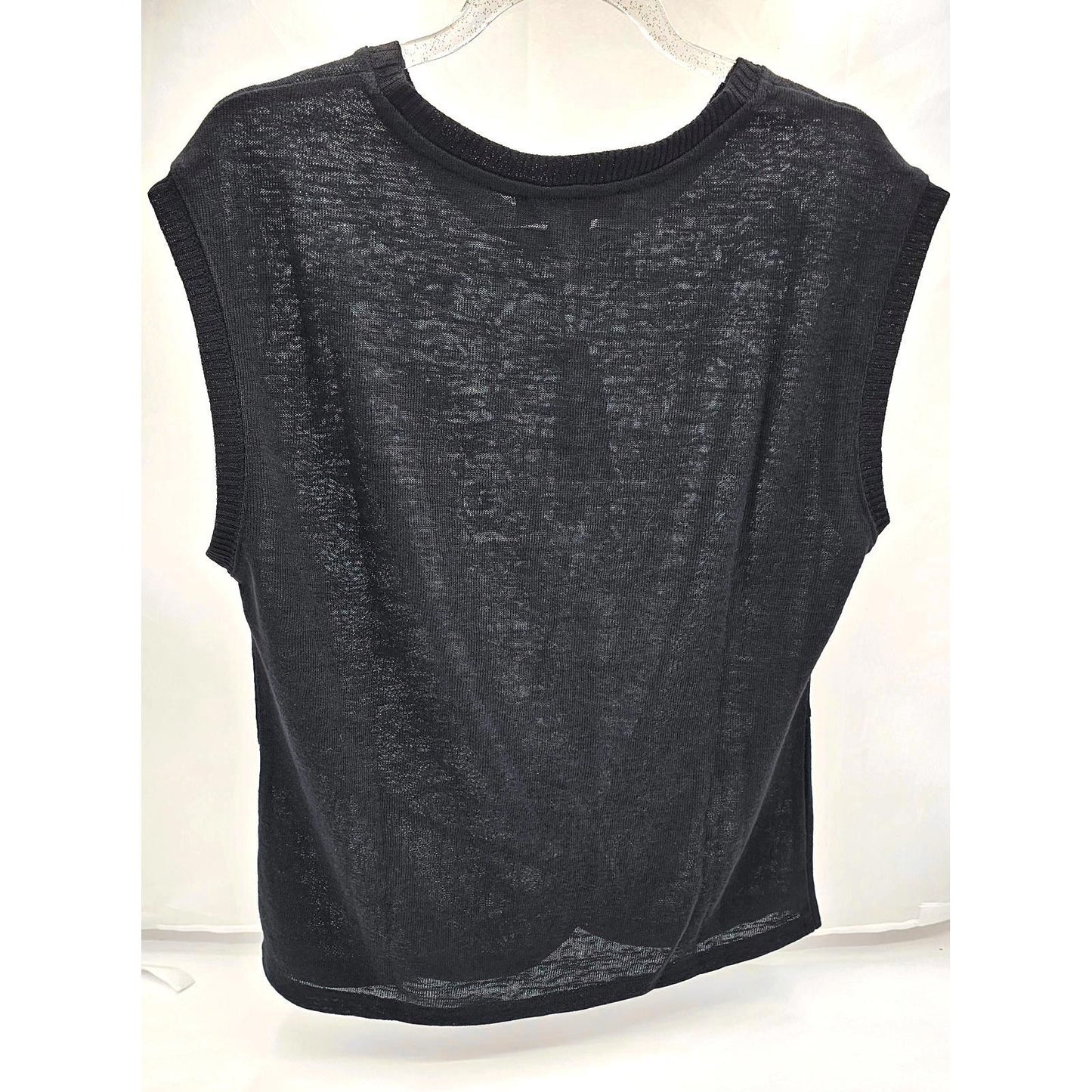 Sanctuary Chic Black Sleeveless T-shirt with Twist Knot Detail/S