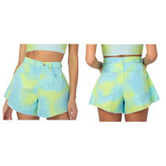 Trendy Tie-Dye High-Waisted Shorts