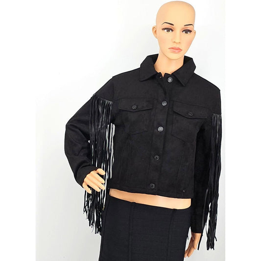 Juicy Couture Fringe-tastic Rust Suede Jacket - Yeehaw Your Outerwear!/XS