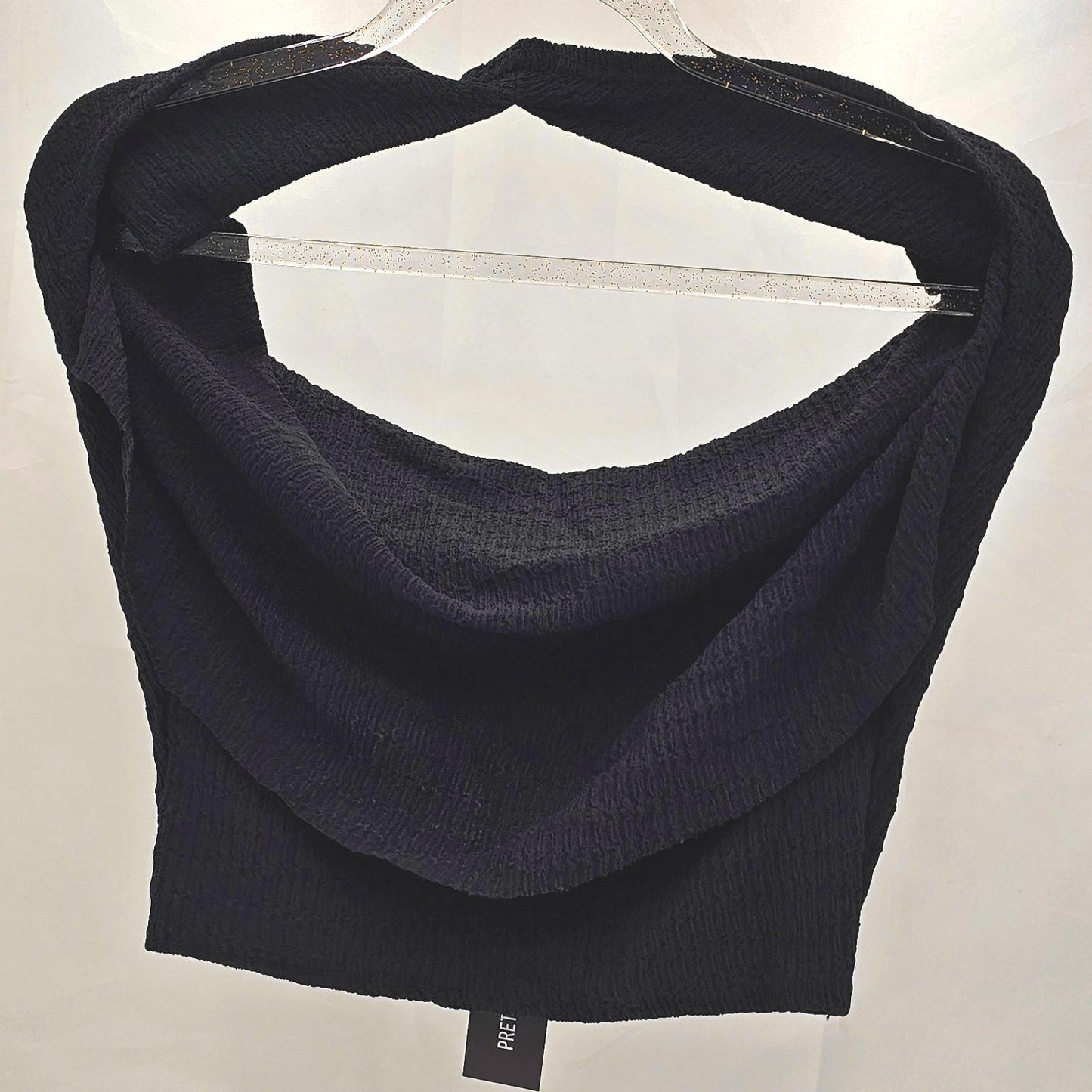 PrettyLittleThing Wide Rib Black Halter Top